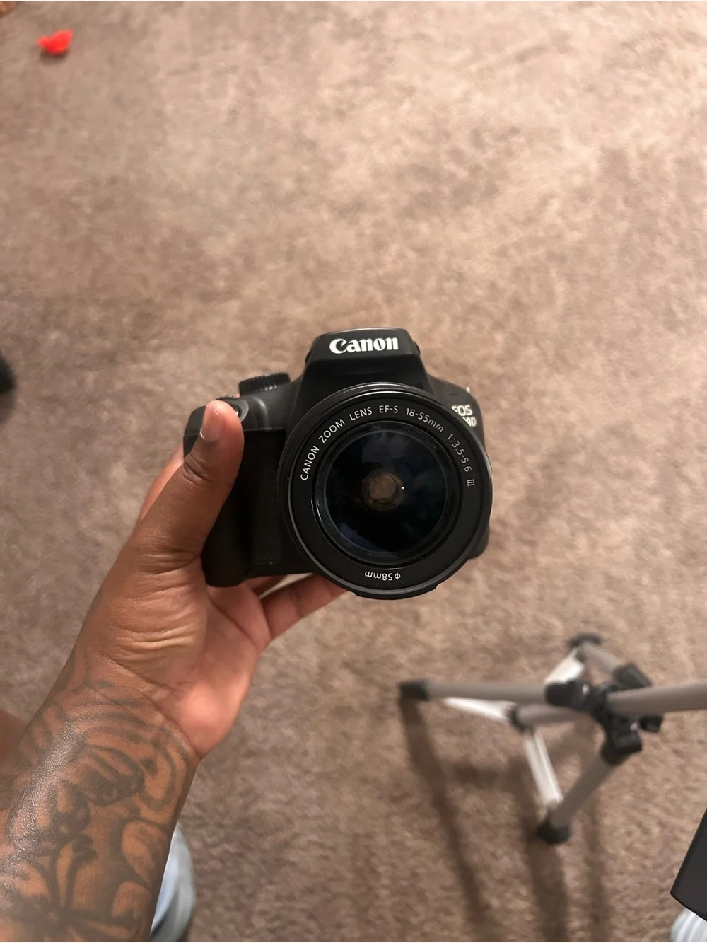 Canon Black DSLR with 18-55mm EF-S Lens